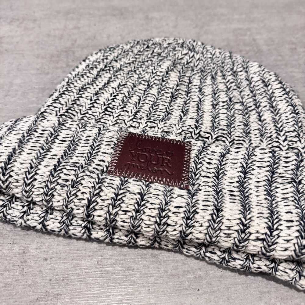 Love Your Melon - Navy and Off White Beanie